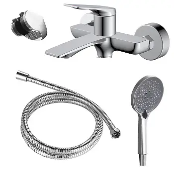 Смеситель для ванны Azario Lursy с ручным душем, керамический картридж, шланг 150 см, хром (AZ-K3049)